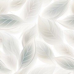 Wall Mural - White fallen autumn  fall leaves made of porcelain tile