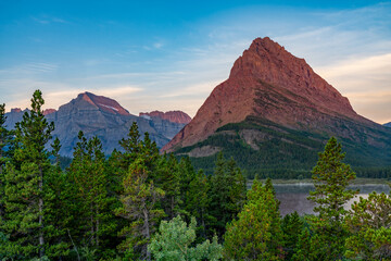 Wall Mural - Sunrise at Swiftcurrent Lake