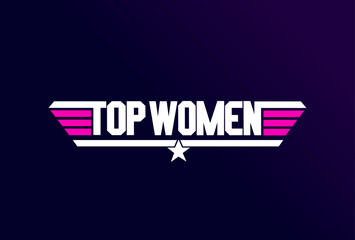 Wall Mural - Vector design of a  logo with the words 'Top women' in bold font