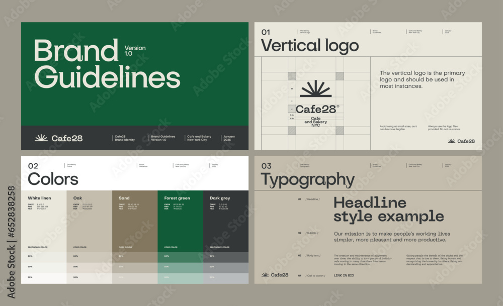 Vector de Stock Brand identity guideline template to create visual ...