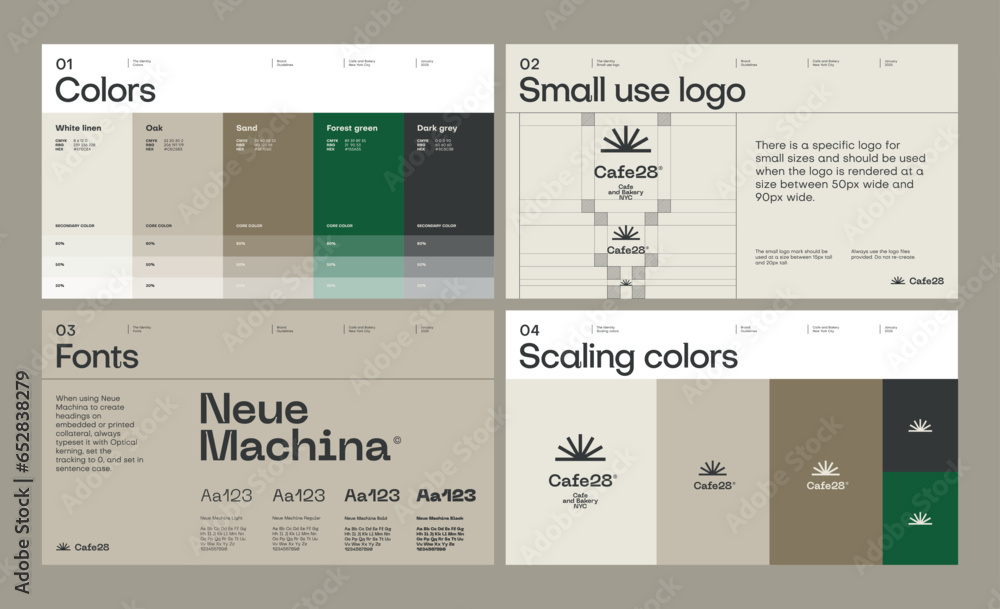 Brand identity guideline template to create visual identity of coffee ...