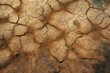 Concept of the problem of global warming. Pic showing the effects of dry land on the changing environment. Generative AI. The bottom of a dried-up pond is a close-up view of cracked earth and clay.