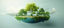 Earth Day Idea Eco Design With Earth Map Trees Water And Shadow Save Earth Happy Earth Day 22