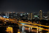 Fototapeta  - The Chao Phraya River and the Cityscape of Bangkok in Thailand Asia