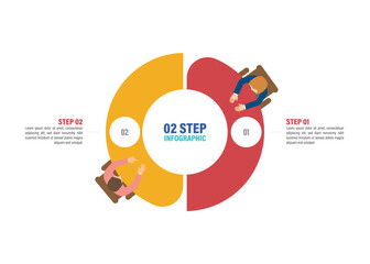 Wall Mural - step infographic for Business management, strategy or human resources. EPS 10 vector. Can be used for any project. 10 to 2 step pie chart