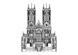 Westminster Abbey line Drawing 