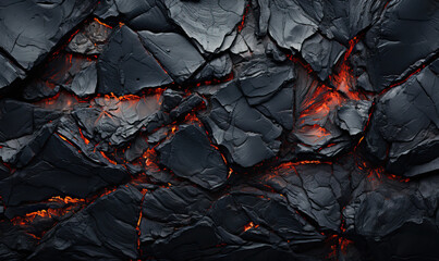 Wall Mural - abstract background of extinct lava with red gaps.