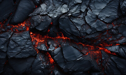 Wall Mural - abstract background of extinct lava with red gaps.