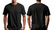 © VIDEOHOBOS - African American man wearing a blank black t-shirt, ideal as a mockup for logos, designs, or branding.