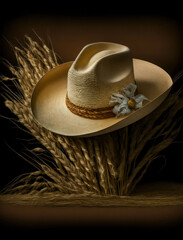 Wall Mural - Stylish Panama Hat Made of Straw