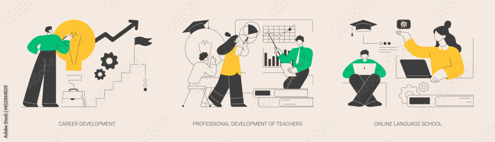 Successful career path abstract concept vector illustrations. Stock ...