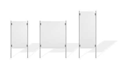 Wall Mural - Blank white outdoor yard sign vector mock-up set. Empty billboard stand mockup. City street advertising banner. Template for design