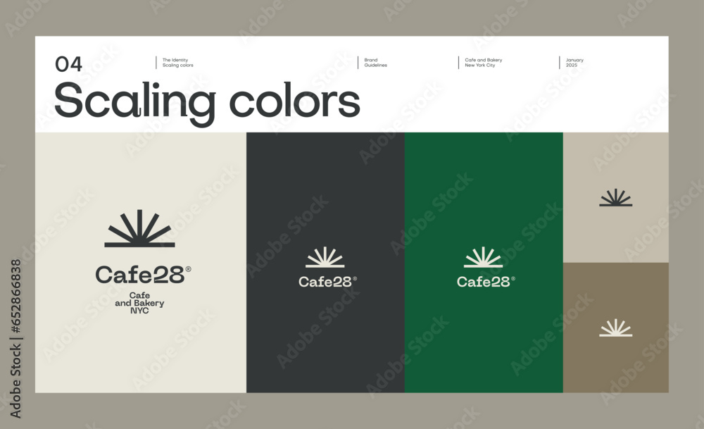 Brand identity guideline template to create visual identity of cafe ...