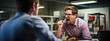 Supervisor and a subordinate yell at each other in a company office.