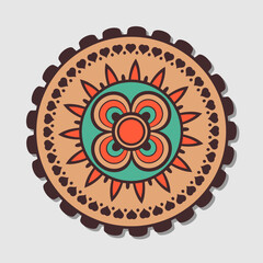 Sticker - Vector hand drawn doodle mandala.