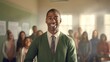 © Johnathan - Black Male Teacher Occupation Work Role Workplace Background Generative AI