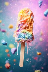 Wall Mural - Colorful Abstract Ice Cream Popsicle