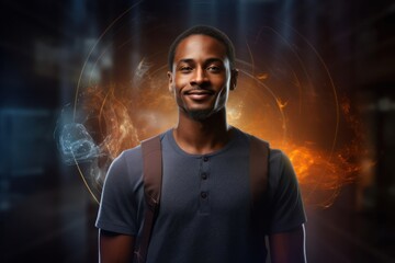 Black Male Web Developer Professional Work Role Workplace Backdrop Generative AI