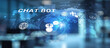 © WrightStudio - Chatbot computer program designed for conversation with human users over the Internet. Support and customer service automation technology concept.