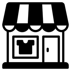 Store icon vector. Simple icon in solid line style, suitable for graphic design, website and mobile app