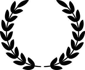 Wall Mural - Black vintage laurel wreath frame Concept for shield, badge or security icon. 
