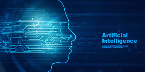 Poster - 2d rendering Artificial Intelligence (AI) concept
