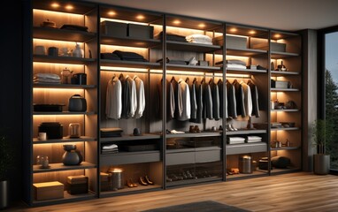 Wall Mural - Modern wardrobe design. Generative AI