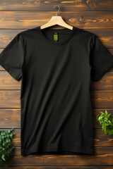 Photo black tshirts with copy space to mocup