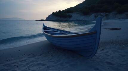 boat at sunset