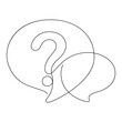 © dhtgstockphoto - continuous line drawing of question mark with chat bubble minimalism