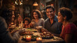 familias latinas cenando en casa disfrutando de la cena navideña en familia muy felices y pasando tiempo juntos 24 de diciembre