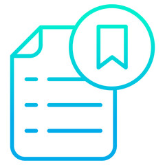 Sticker - Outline gradient Bookmark Document icon