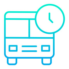 Canvas Print - Outline gradient Bus time icon