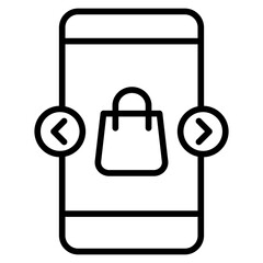 Sticker - Outline Mobile Shopping icon