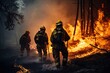 © CreativeCreations - firefighters fighting a forest fire.