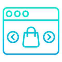 Poster - Outline gradient Online Shopping bag icon