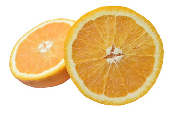 Wall Mural - Orange slices on a white background. Isolated object yellow orange. Citrus fruits.