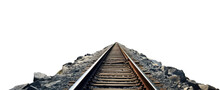 Railway Tracks In The Distance. Transparent Background PNG. Infinite Horizon Perspective View. Railway Tracks, Rail Lines