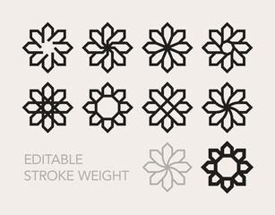 Wall Mural - set of trendy geometric minimal vector logo elements designs template for company branding. editable