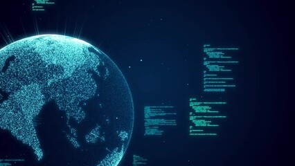Wall Mural - worldwide international future internet information data, modern global business world technology co