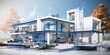 Modern Home Construction: Industrial and Technological Aesthetics Merge in Blueprint-Driven Design and Building Plans, Showcasing Innovation in Residential Development and Urban Infrastructure