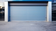 Closed Gray Roller Shutters, Closed Storage Area Or Garage, Warehouse Space