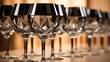Row of Crystal Glasses - dinnerware - stylish and classic - restaurant - bar - drink ware - goblets 