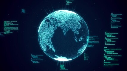 Wall Mural - worldwide international future internet information data, modern global business world technology co