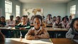 © JuanMiguel - Enthusiastic African Children Eager to Learn, with a Smiling Boy in the Foreground