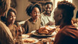 © Melinda Nagy - happy black family enjoying thanksgiving dinner