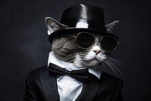 Rich Cat. Concept Of Successful Animal