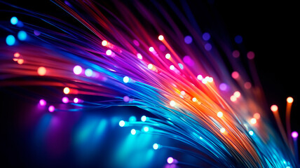 fiber optics lights abstract colors bokeh background