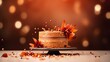 canvas print picture - Autumn styled cake on a table decorated for a party celebration