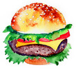 Namalowany hamburger ilustracja